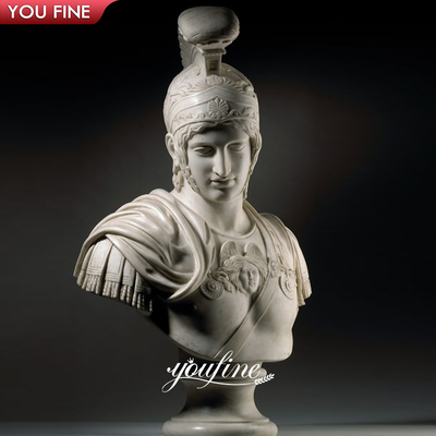 Classic European Style Marble Roman Soldier Bust Sculpture for Sale