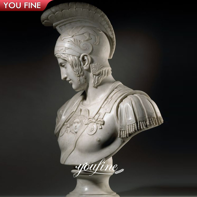 Classic European Style Marble Roman Soldier Bust Sculpture for Sale