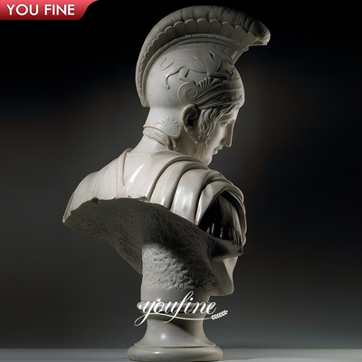 Classic European Style Marble Roman Soldier Bust Sculpture for Sale