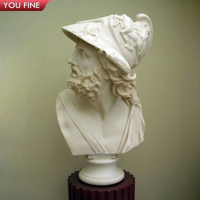 Classic European Style Marble Roman Soldier Bust Sculpture for Sale
