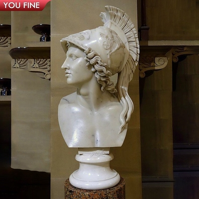 Classic European Style Marble Roman Soldier Bust Sculpture for Sale